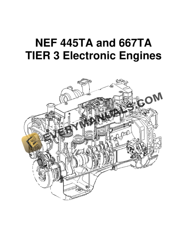 Case NEF 445TA and 667TA Tier 3 Electronic Engine Part Manual PDF