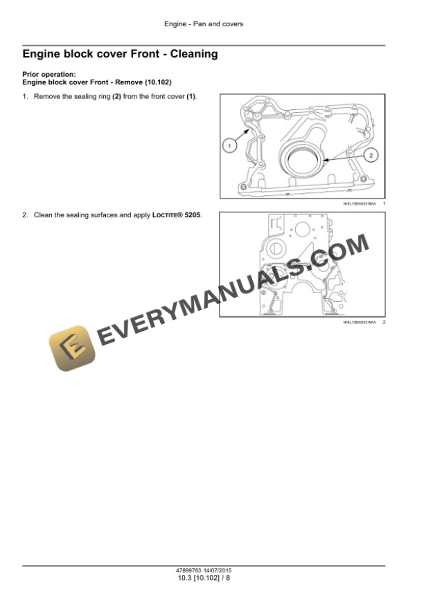 Case NEF Four Cylinder Mechanical Tier 2 and Stage II Engine Service Manual 47899763-2