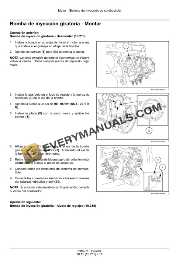 Case NEF Four Cylinder Mechanical Tier 2 and Stage II Engine Service Manual 47899771 ES-4