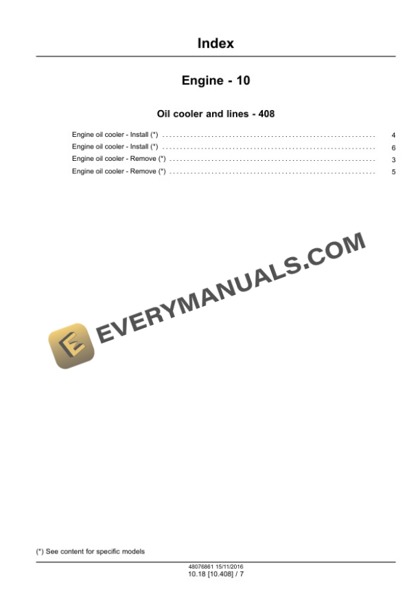 Case NEF Tier 4A (Interim) and Stage IIIB Engine Service Manual 48076861-5