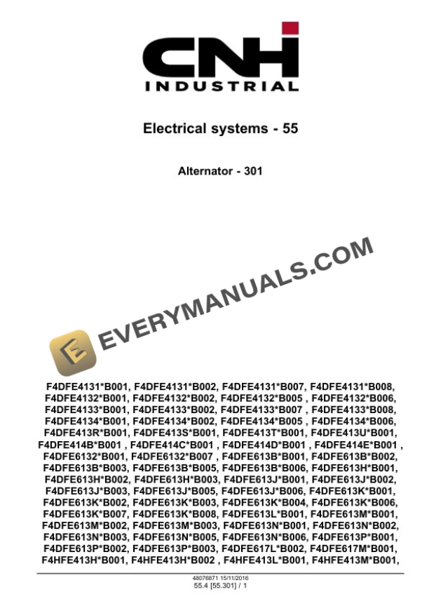 Case NEF Tier 4B (Final) and Stage IV Engine Service Manual 48076871-5