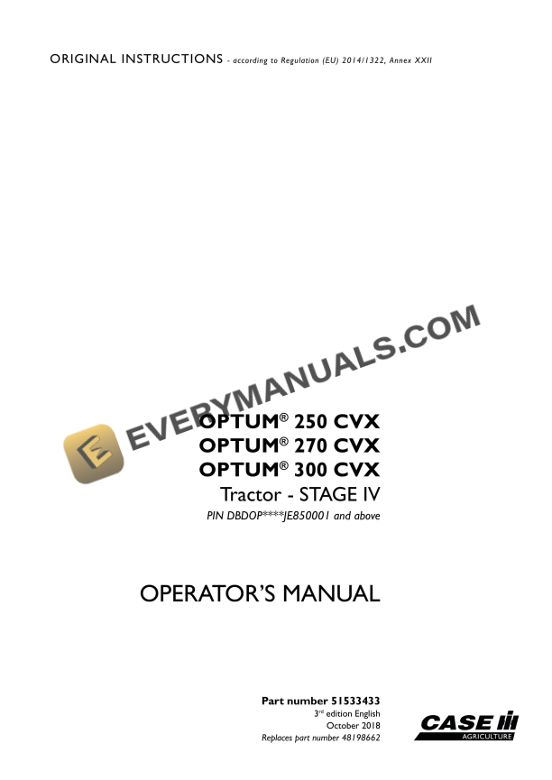 case optum 250 cvx 270 cvx 300 cvx tractor stage iv operator manual 51533433 1