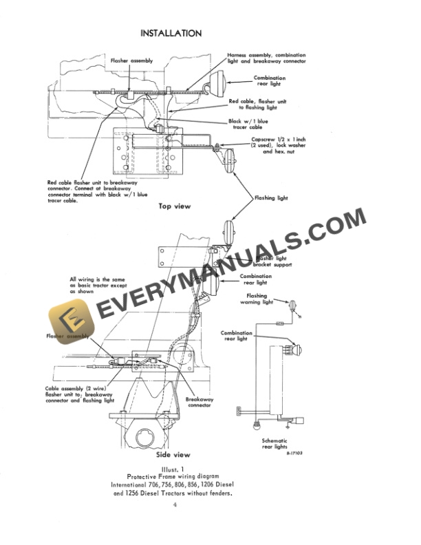 Case Protective Frame for International 706, 756, 806, 856, 1206, 1256 Tractor Operator Manual 1082822R1 PDF 5 Case Protective Frame for International 706, 756, 806, 856, 1206, 1256 Tractor Operator Manual 1082822R1-3