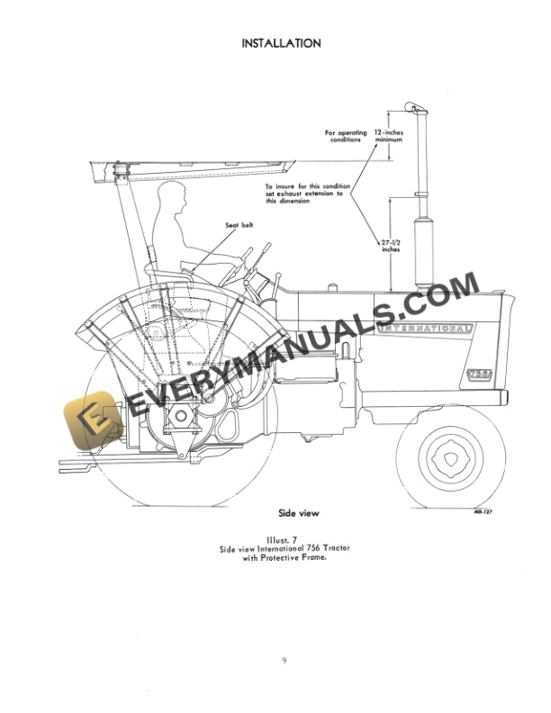 Case Protective Frame for International 706, 756, 806, 856, 1206, 1256 Tractor Operator Manual 1082822R1 PDF 7 Case Protective Frame for International 706, 756, 806, 856, 1206, 1256 Tractor Operator Manual 1082822R1-5