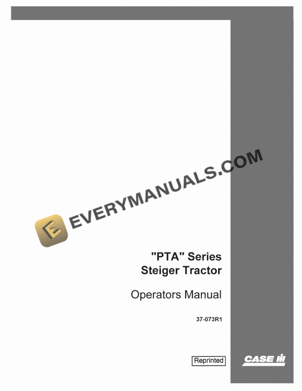 case pta series steiger tractor operator manual 37 073r1 1