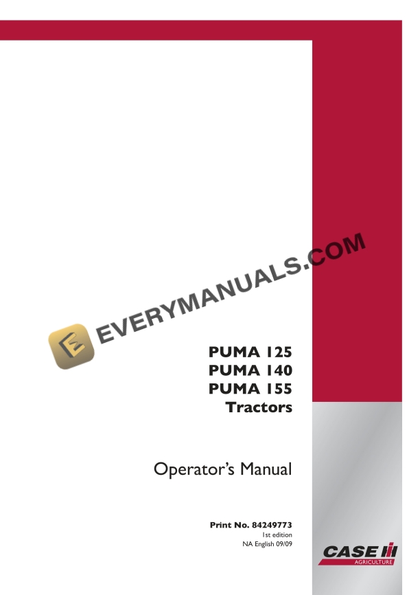 Case Puma?125,?140,?155 Tractor Operator Manual 84249773 PDF 3 Case Puma?125,?140,?155 Tractor Operator Manual 84249773 PDF