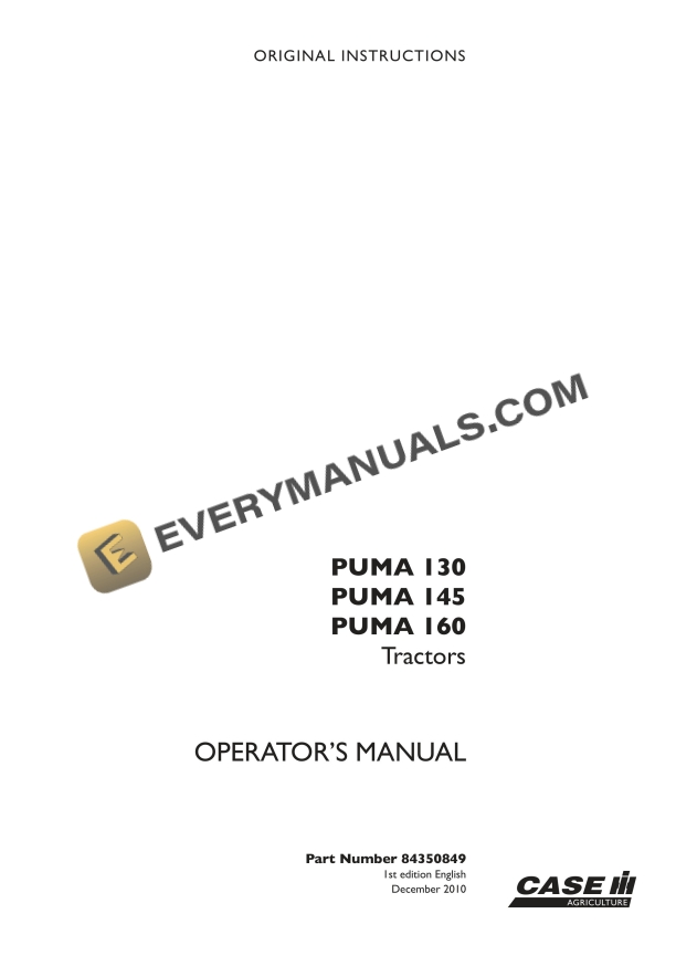 case puma 130 145 160 tractor operator manual 84350849 1
