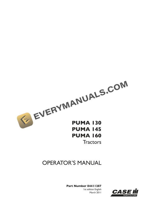 case puma 130 145 160 tractor operator manual 84411287 1
