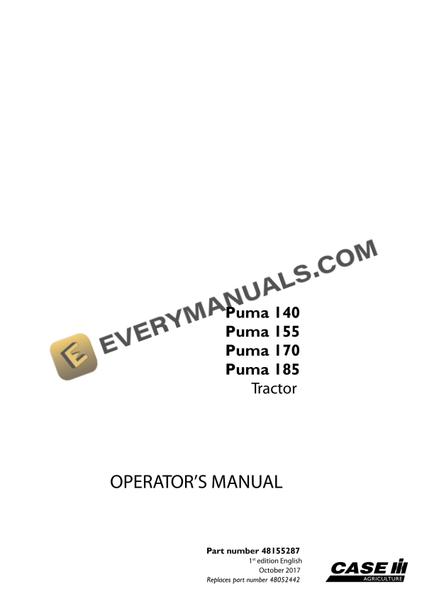 case puma 140 155 170 185 tractor operator manual 48155287 1