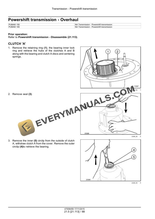 Case Puma 150, 165, 150 CVT, 165 CVT Tier 4B (Final) Tractor Service Manual 47975052-5