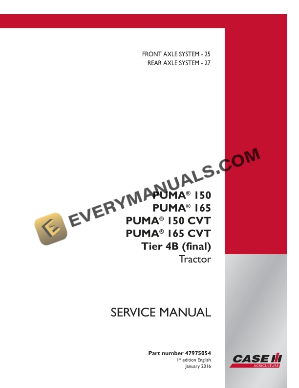 case puma 150 165 150 cvt 165 cvt tier 4b final tractor service manual 47975054 1