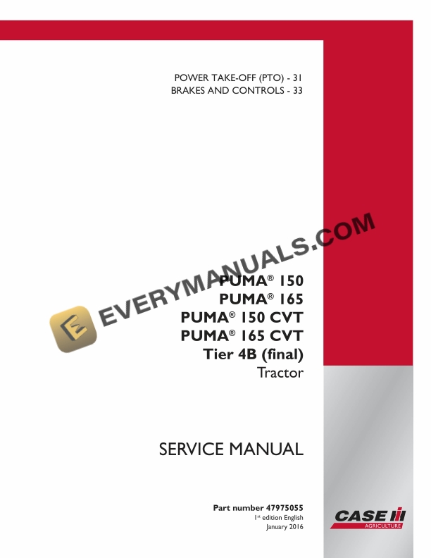 case puma 150 165 150 cvt 165 cvt tier 4b final tractor service manual 47975055 1