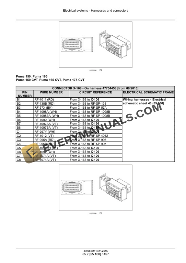 Case Puma 150, 165, 150 CVT, 165 CVT Tier 4B (Final) Tractor Service Manual 47975059-3
