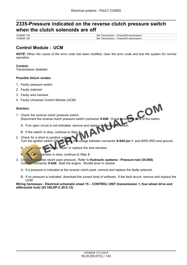 Case Puma 150, 165, 150 CVT, 165 CVT Tier 4B (Final) Tractor Service Manual 47975063-3