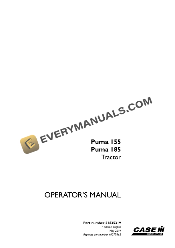 Case Puma 155, 185 Tractor Operator Manual 51635319 PDF 3 Case Puma 155, 185 Tractor Operator Manual 51635319 PDF