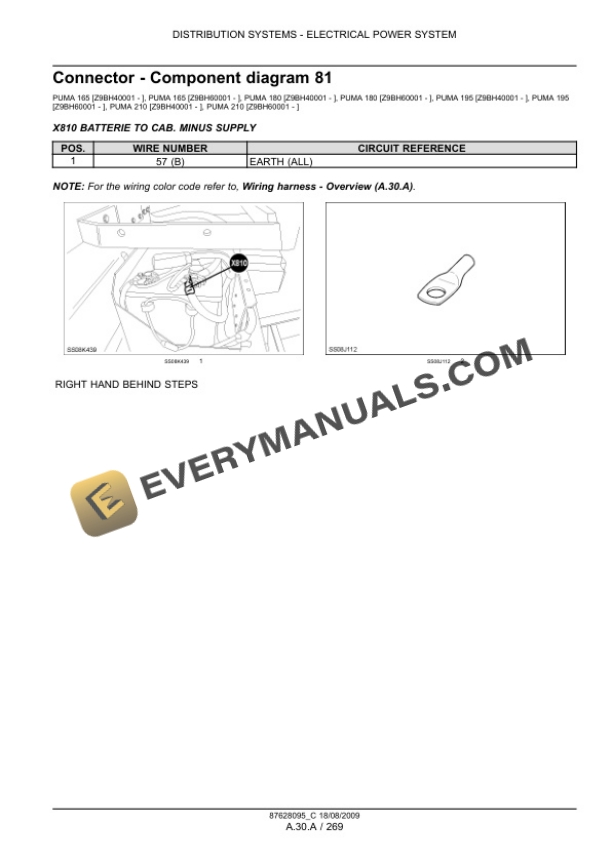 Case Puma 165, 180, 195, 210 Tractor with, without Multicontroller Service Manual 84407394-4