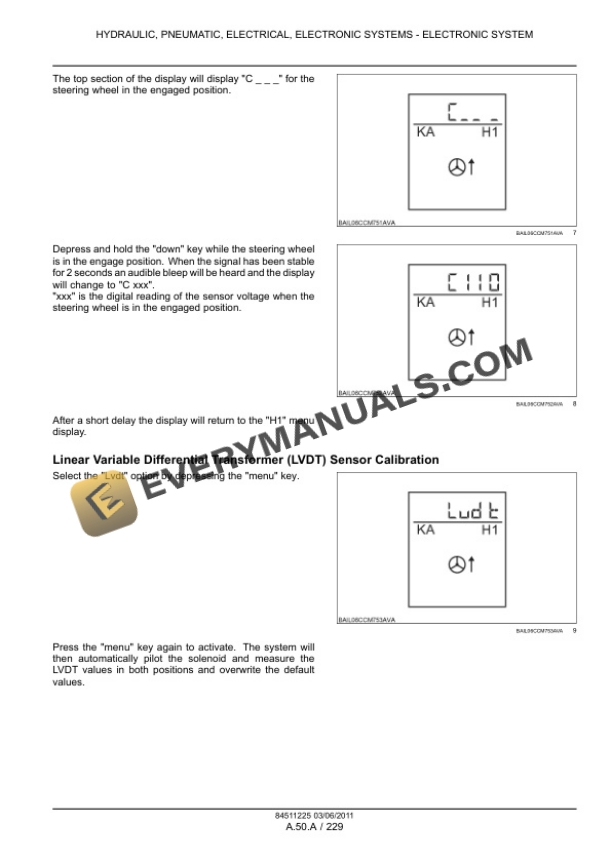 Case Puma 170, 170 CVT, 185, 185 CVT, 200, 200 CVT, 215, 215 CVT, 230 CVT Tractor Calibration Booklet 84511225-5