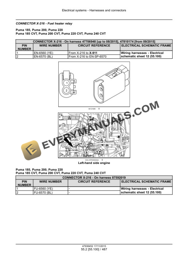 Case Puma 185, 200, 220, 185 CVT, 200 CVT, 220 CVT, 240 CVT Tier 4B (Final) Tractor Service Manual 47985235-4