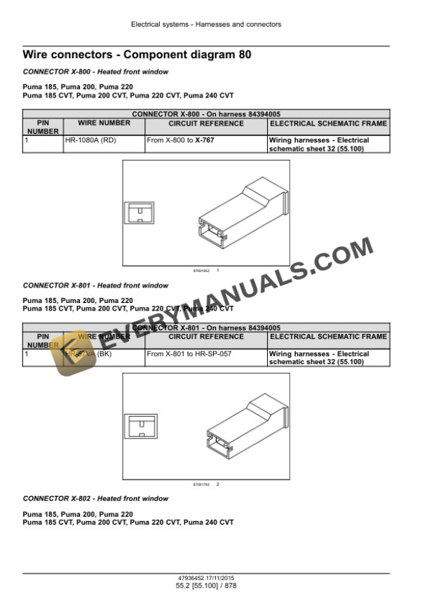 Case Puma 185, 200, 220, 185 CVT, 200 CVT, 220 CVT, 240 CVT Tier 4B (Final) Tractor Service Manual 47985236-4