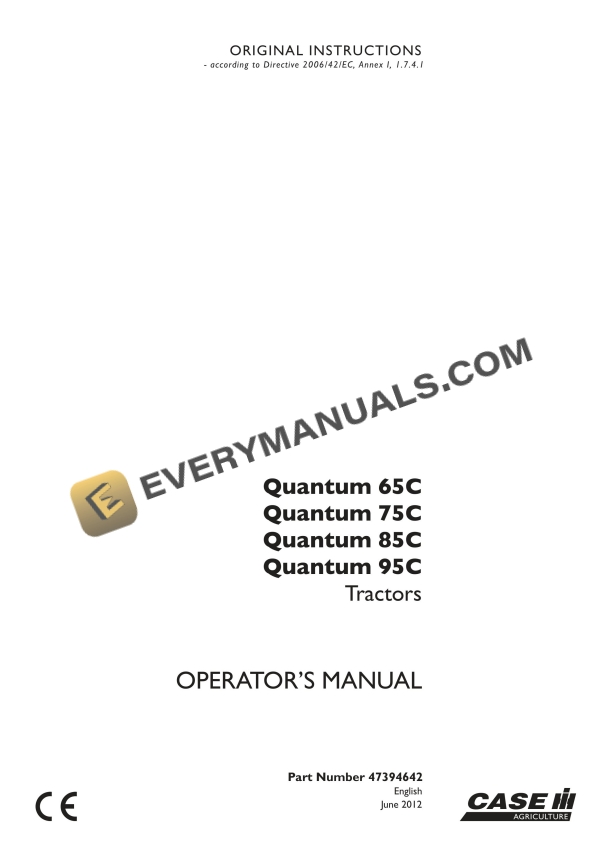 Case Quantum 65C, 75C, 85C, 95C Tractor Operator Manual 47394642 PDF 3 Case Quantum 65C, 75C, 85C, 95C Tractor Operator Manual 47394642 PDF