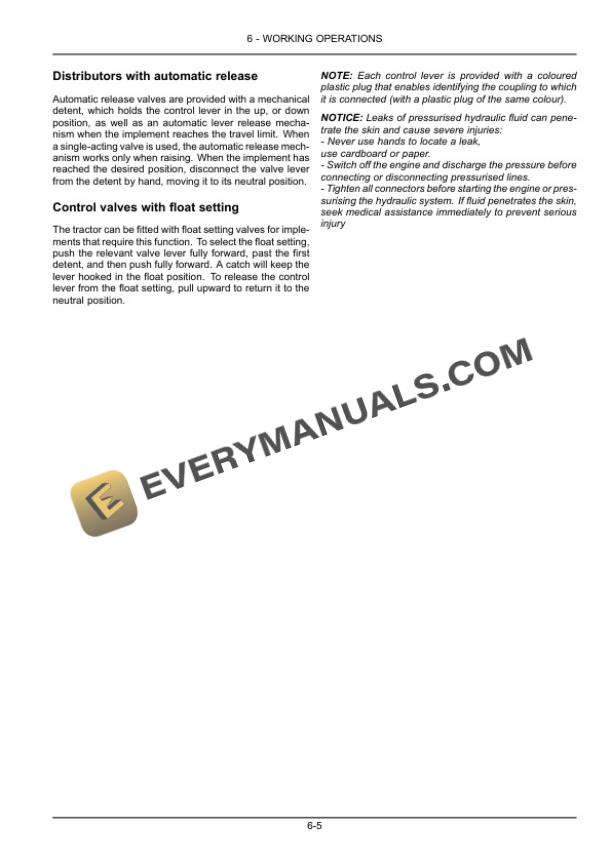 Case Quantum 65V, 75V, 85V, 95V, 105V Tractor Operator Manual 48077078-3