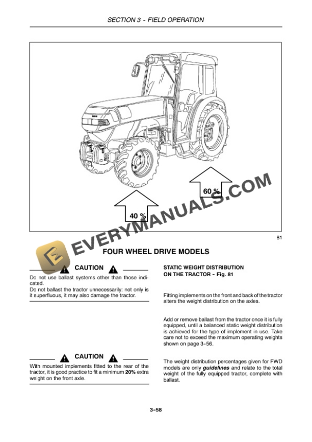 Case Quantum 65V, 75V-N, 85V-N, 95V-N Tractor Operator Manual 47374455-4