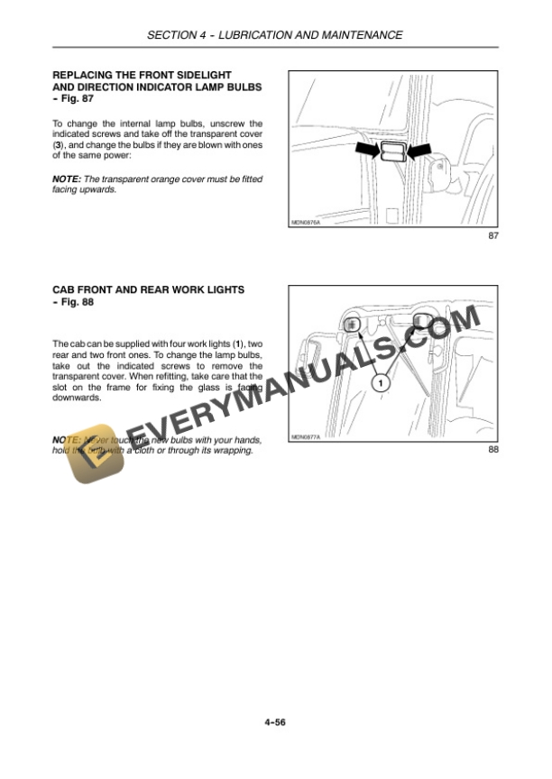 Case Quantum 75F, 85F, 95F Tractor Operator Manual 84340005-5