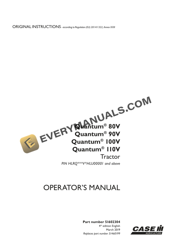 case quantum 80v 90v 100v 110v tractor operator manual 51602304 1