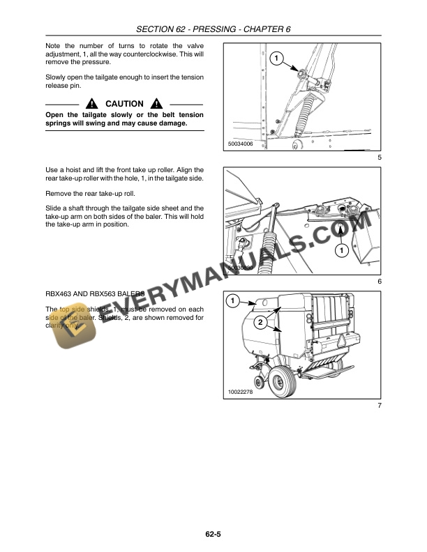Case RBX453, RBX463, RBX553, RBX563 Round Baler Repair Manual 87606508 PDF 7 Case RBX453, RBX463, RBX553, RBX563 Round Baler Repair Manual 87606508 PDF - Image 5