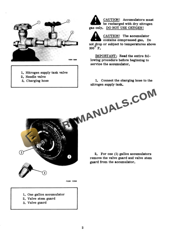 Case Recharging Hydraulic Accumulator Service Manual GSS-1492-4