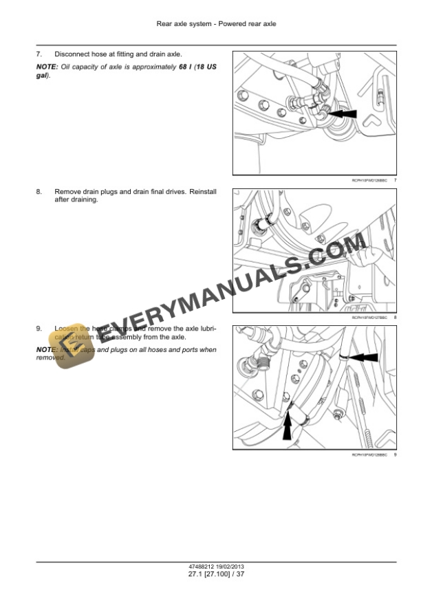 Case Rowtrac 350, 400, 450, 500, Steiger 350, 400, 450, 500, 550, 600, Quadtrac 450, 500, 550, 600 Tier 4 Tractor Service Manual 47512804-5