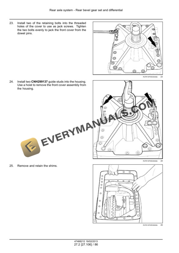 Case Rowtrac 350, 400, 450, 500, Steiger 350, 400, 450, 500, 550, 600, Quadtrac 450, 500, 550, 600 Tier 4 Tractor Service Manual 47512805-2