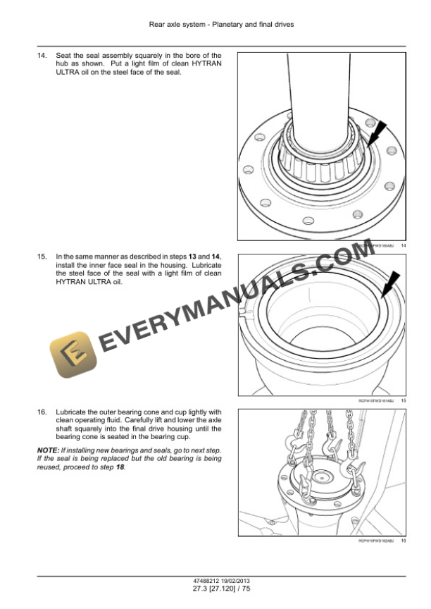 Case Rowtrac 350, 400, 450, 500, Steiger 350, 400, 450, 500, 550, 600, Quadtrac 450, 500, 550, 600 Tier 4 Tractor Service Manual 47512806-2