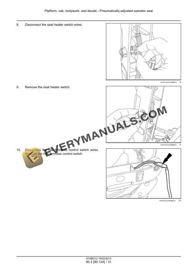 Case Rowtrac 350, 400, 450, 500, Steiger 350, 400, 450, 500, 550, 600, Quadtrac 450, 500, 550, 600 Tier 4 Tractor Service Manual 47512814-3