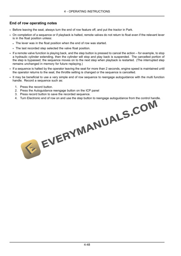Case Rowtrac 370, 420, 470, 500, Steiger 370, 420, 470, 500, 540, 580, 620, Quadtrac 470, 500, 540, 580, 620 Tier 4B (Final) Tractor Operator Manual 84562207-3