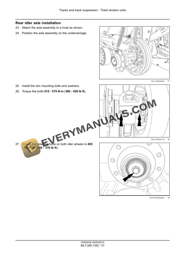Case Rowtrac 370, 420, 470, 500, Steiger 370, 420, 470, 500, 540, 580, 620, Quadtrac 470, 500, 540, 580, 620 Tier 4B (Final) Tractor Service Manual 47935522-3