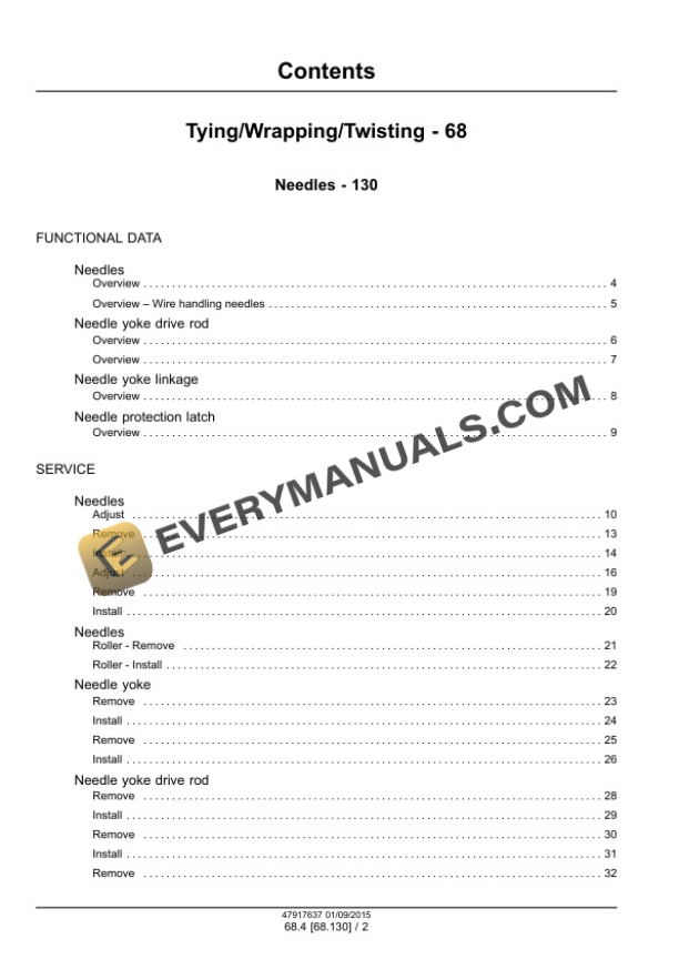 Case SB521, SB531, SB541, SB541C, SB551 Square Baler Service Manual 47936448 PDF 4 Case SB521, SB531, SB541, SB541C, SB551 Square Baler Service Manual 47936448 PDF - Image 2