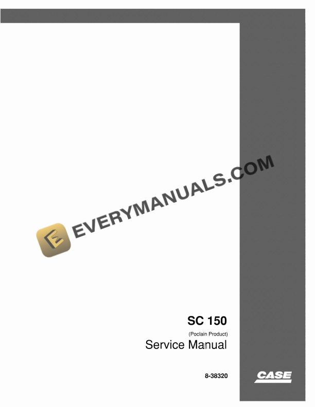 Case SC150 Poclain Product Service Manual 8-38320 PDF