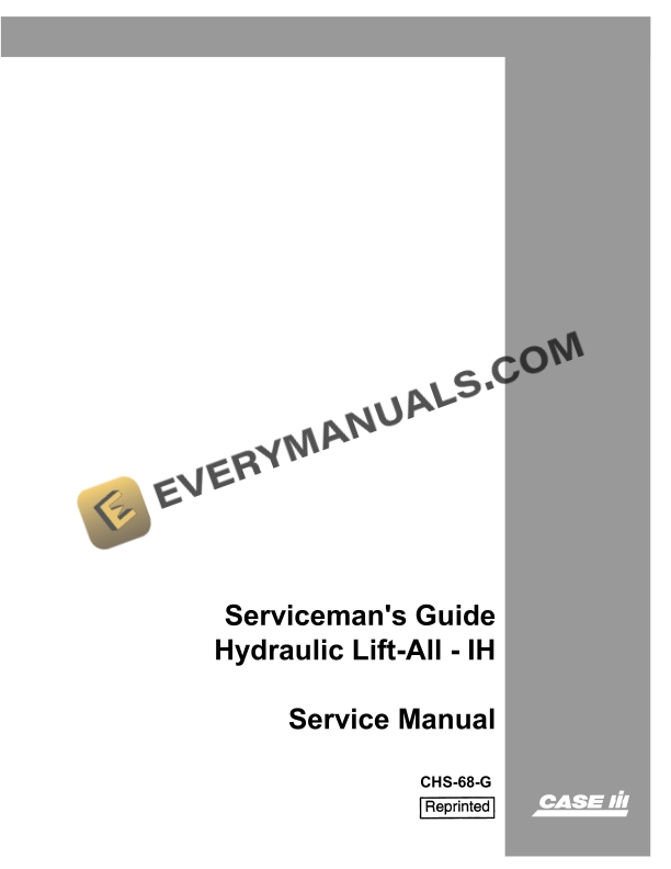 case serviceman guide hydraulic lift all ih service manual chs 68 g 1