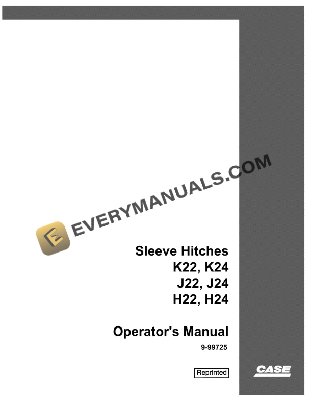 case sleeve hitches k22 k24 j22 j24 h22 h24 operator manual 9 99725 1