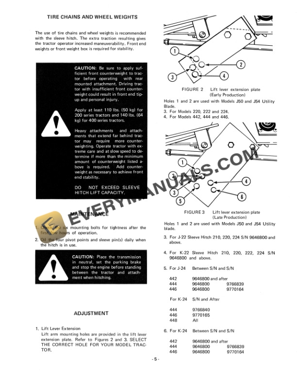 Case Sleeve Hitches K22, K24, J22, J24, H22, H24 Operator Manual 9-99725-4