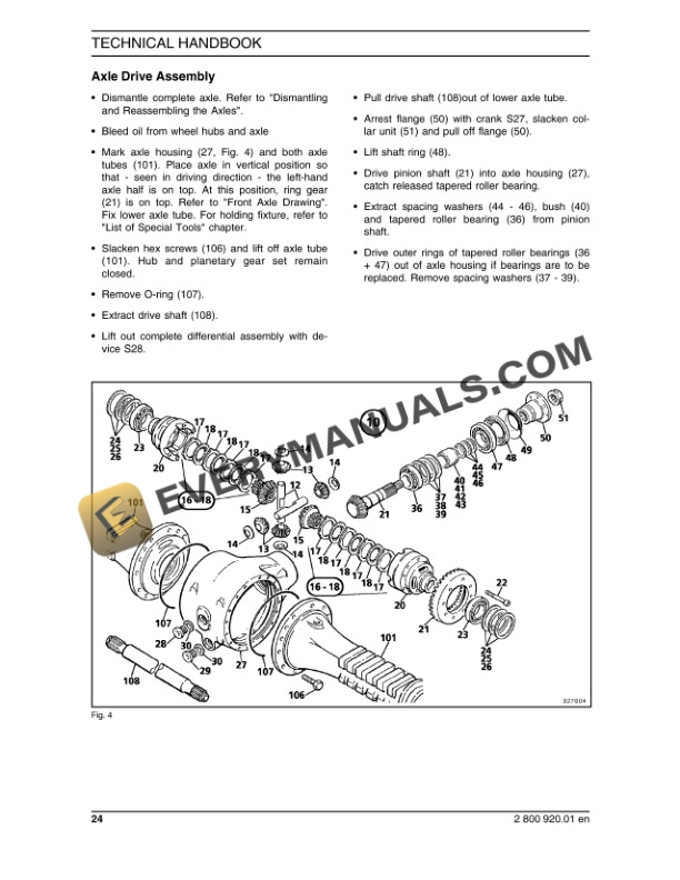 Case Small Wheel Loader 321D Service Manual 7-29290-3