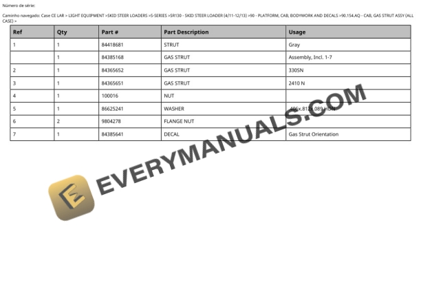 Case SR130 Skid Steer Loader Service Manual 510003-5