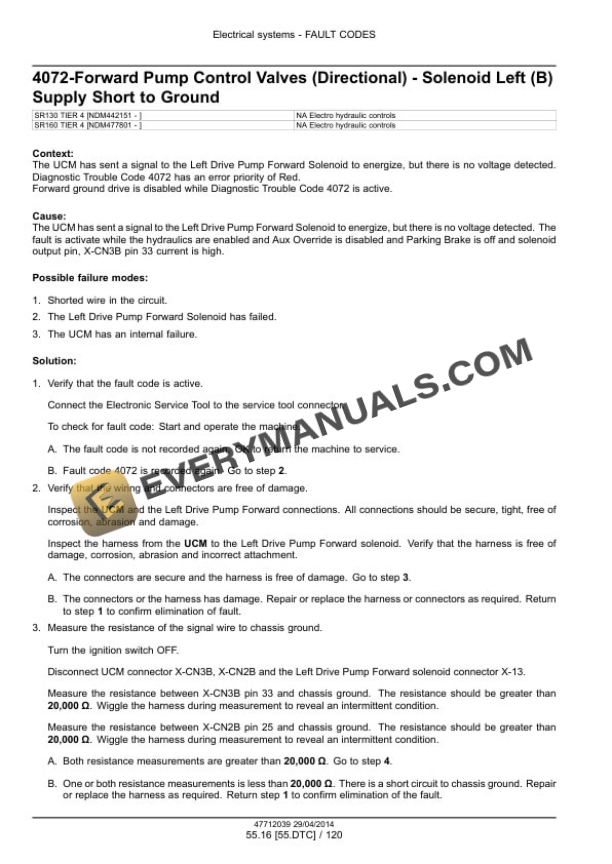 Case SR130, SR160 Tier 4B (Final) Alpha Series Skid Steer Loader Service Manual 47712627-3