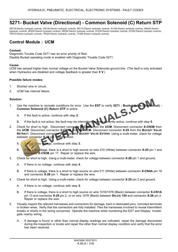 Case SR130, SR200, SR150, SR220, SR175, SR250, SV185, SV250, SV300 Alpha Series Skid Steer Loader Service Manual 84522932-5