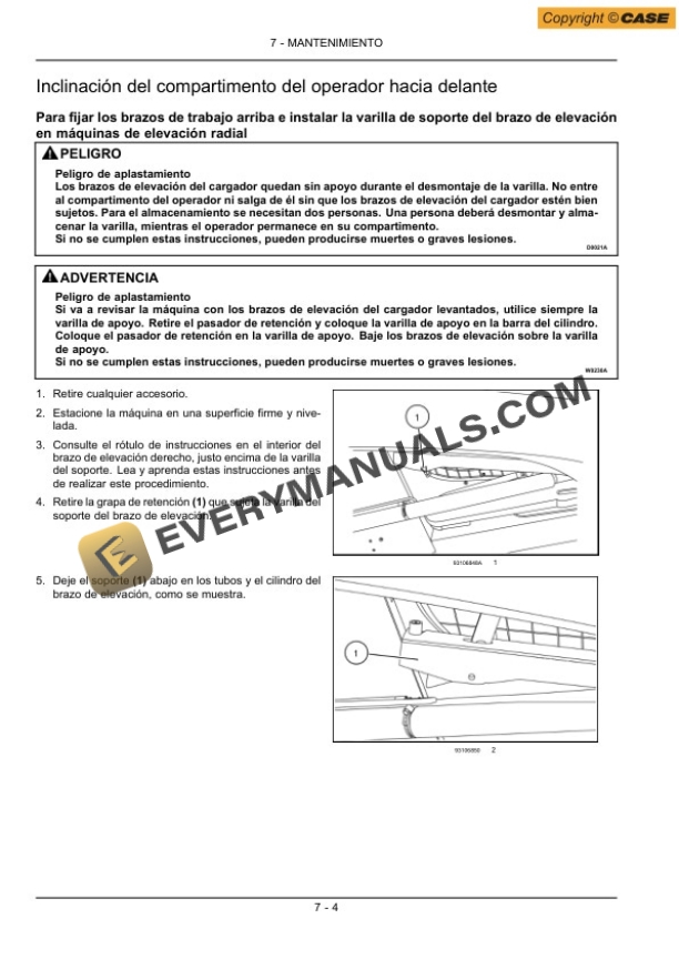 Case SR130, SR200, SR150, SR220, SR175, SR250, SV185, SV250, SV300 Skid Steer Loader Operator Manual 84357854 ES-4