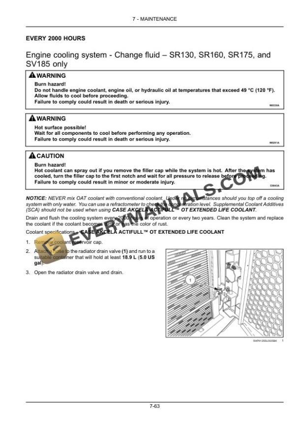 Case SR130, SR210, SR160, SR240, SR175, SV185, SV280 Tier 4B (Final) Alpha Series Skid Steer Loader Operator Manual 47683888-5