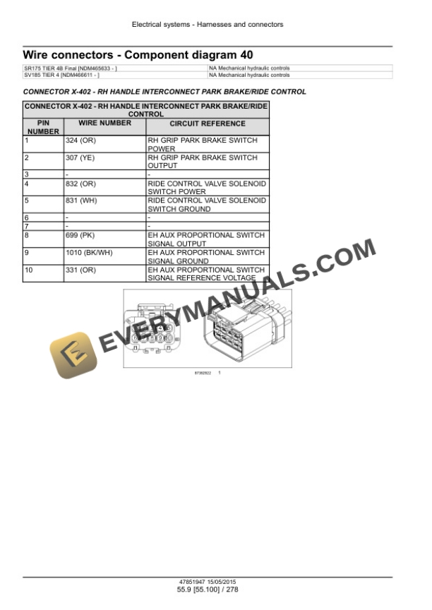 Case SR175, SV185 Tier 4B (Final) Alpha Series Skid Steer Loader Service Manual 47881864-4
