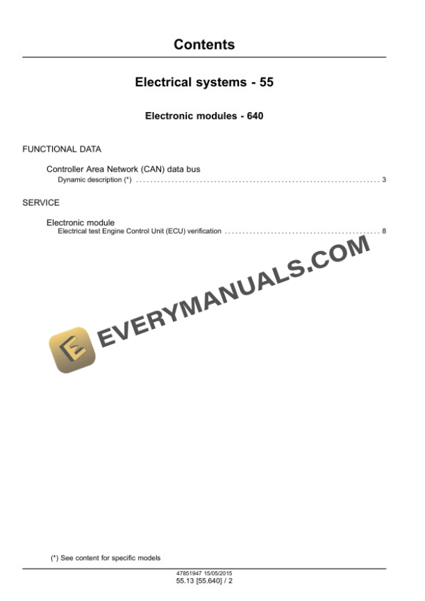 Case SR175, SV185 Tier 4B (Final) Alpha Series Skid Steer Loader Service Manual 47881865-2