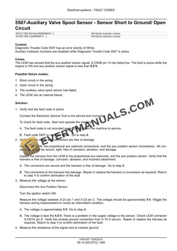 Case SR175, SV185 Tier 4B (Final) Alpha Series Skid Steer Loader Service Manual 47881867-3